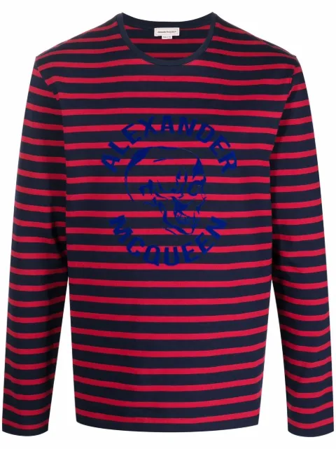 Alexander McQueen Camiseta mangas longas com listras