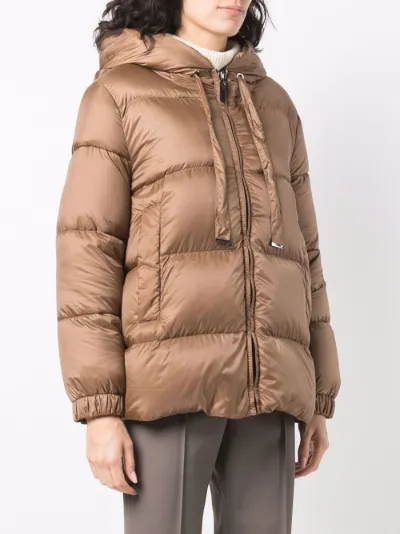 puffer jacket with drawstring hood