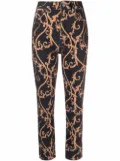 GANNI baroque-print jeans - Black