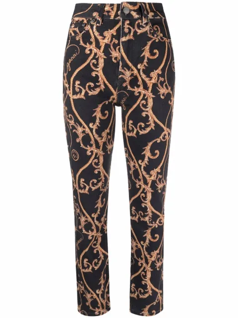 GANNI baroque-print jeans