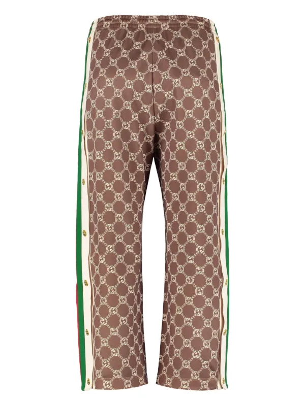 Gucci Interlocking G Cropped Track Pants | Brown | FARFETCH