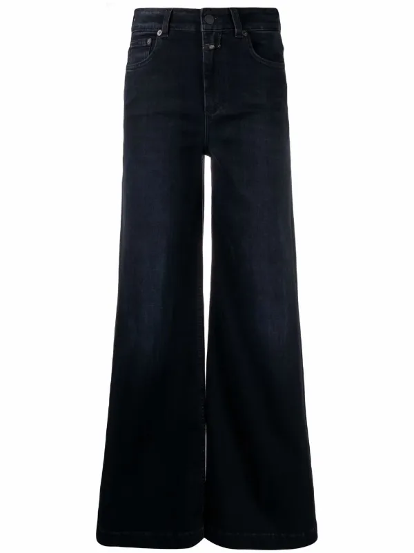 Closed black wide-leg jeans for women 