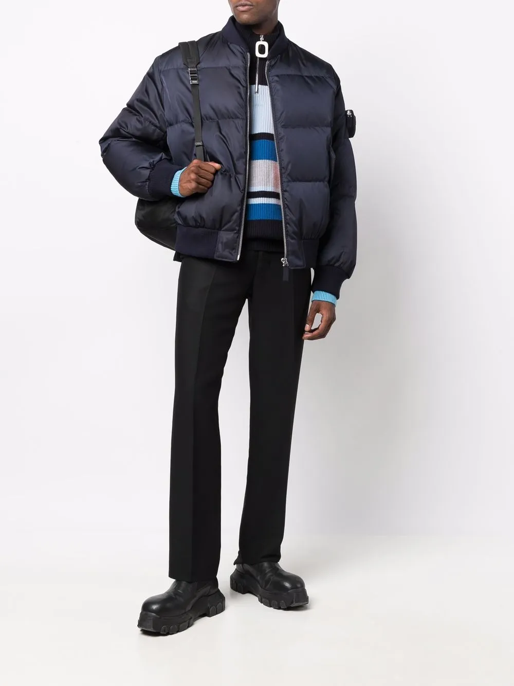 Prada Gewatteerd bomberjack - Blauw
