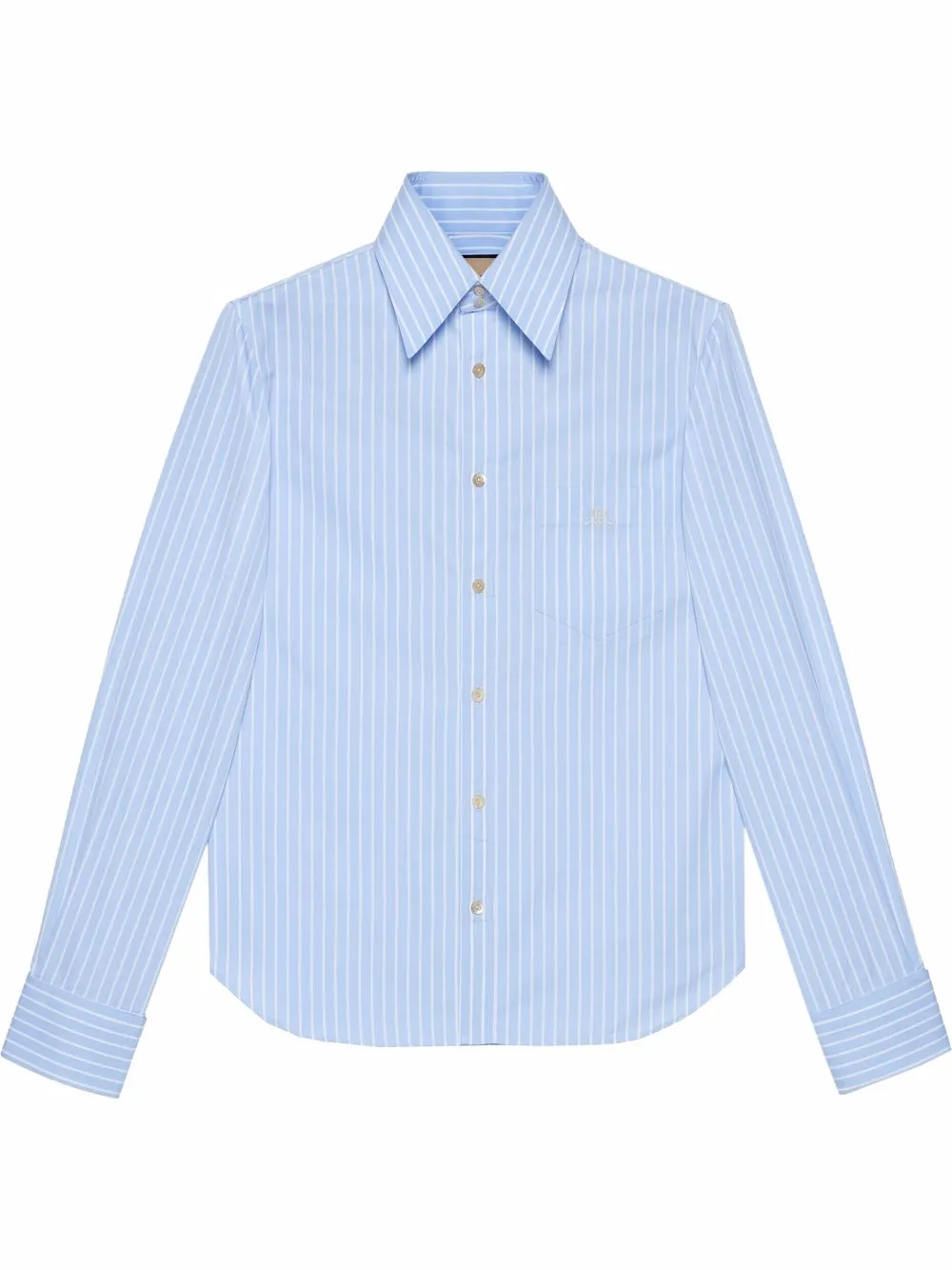 

Gucci logo-embroidered striped shirt - Blue