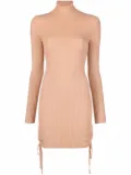 ANDREĀDAMO roll-neck ribbed knit dress - Brown