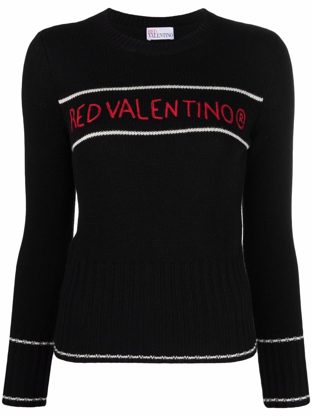 фото Red valentino embroidered logo crew neck jumper