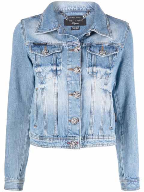 Philipp Plein logo-plaque denim jacket