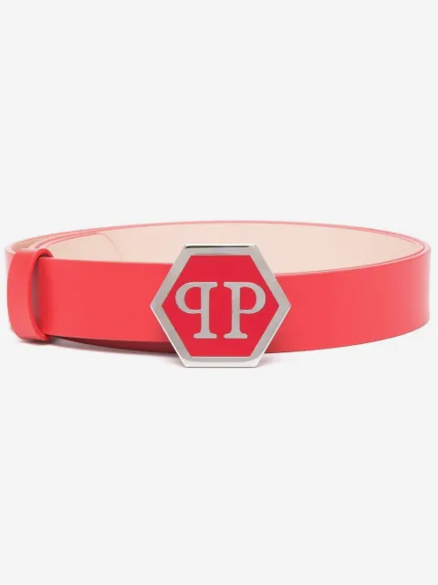 Philipp Plein Hexagon leather belt 