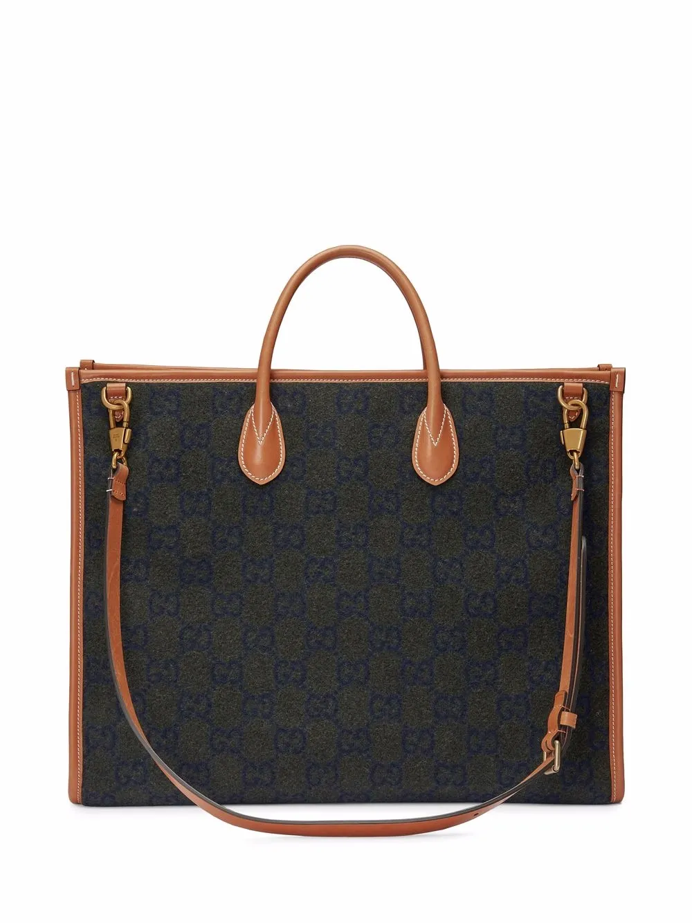 Gucci Script Wool Tote Bag In Green ModeSens