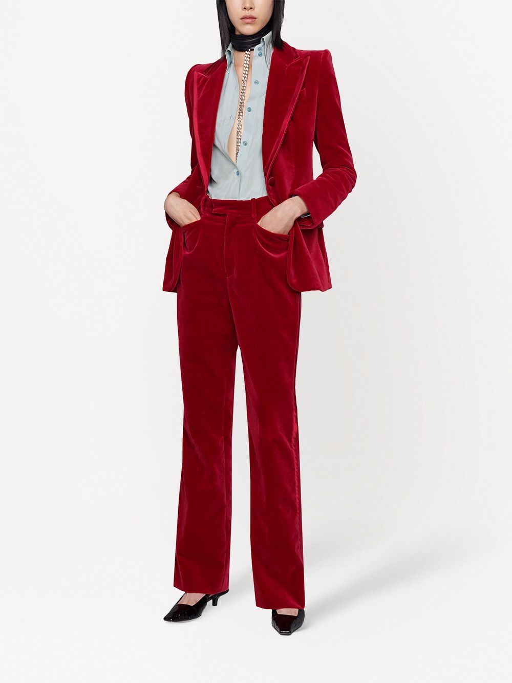 Image 2 of Gucci straight-leg velvet trousers