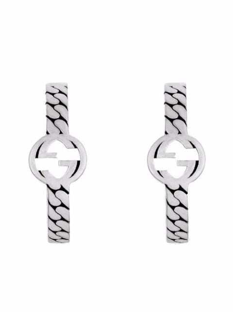 Gucci boucle d'oreille Interlocking G en argent sterling