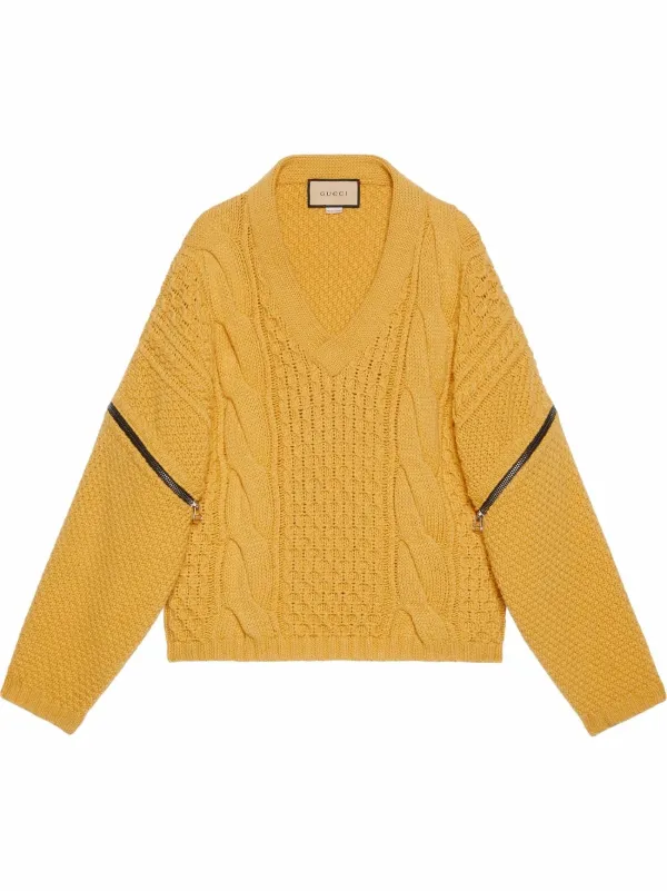 GUCCI Cable- and Pointelle-Knit Wool Sweater for Men