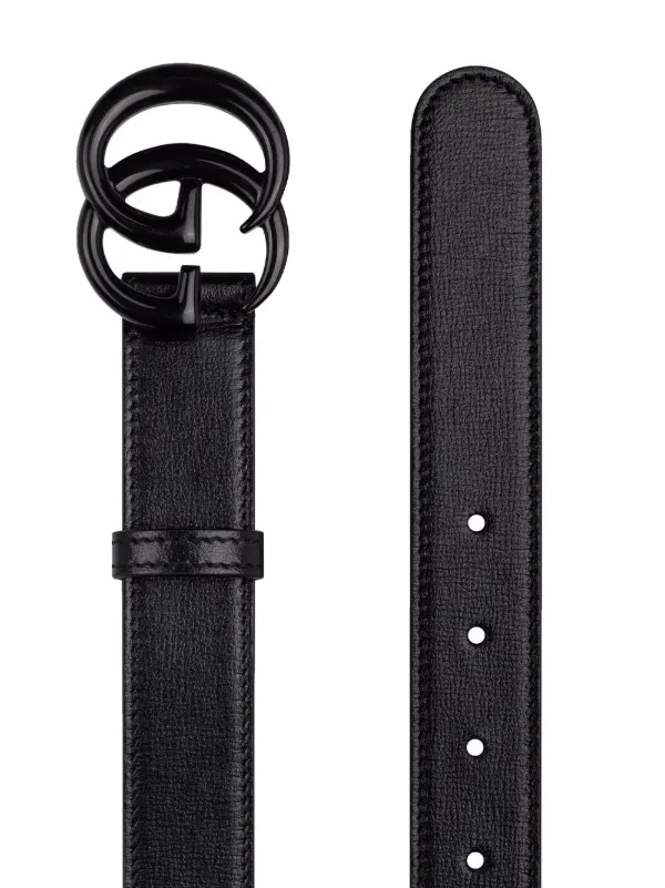 GG Marmont Leather Belt in Black - Gucci