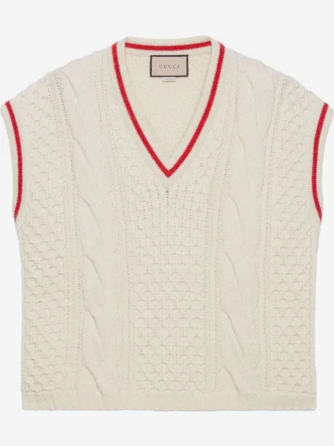 Gucci cable-knit V-neck vest