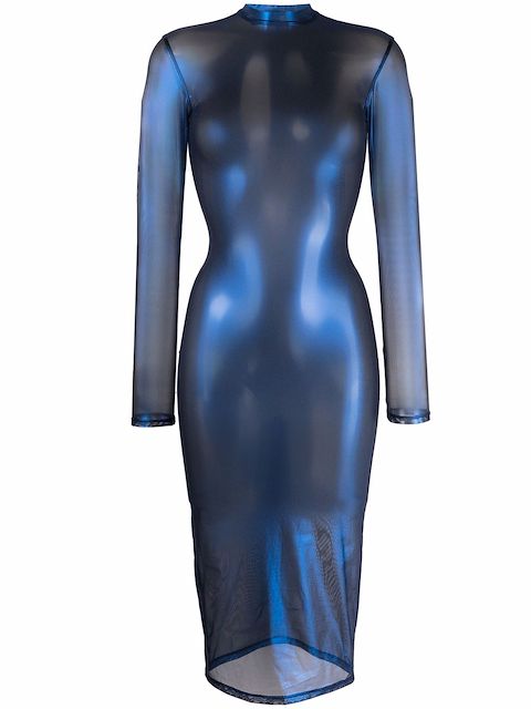 Maison Close Blue Angel tulle midi dress 