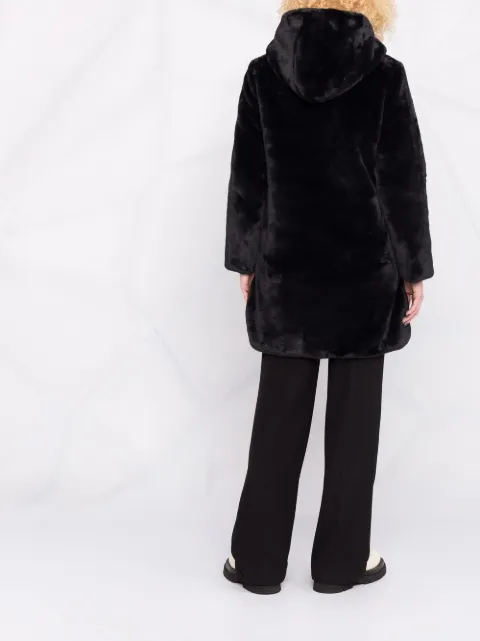 Farfetch Abbigliamento Cappotti e giubbotti Giubbotti Pellicce Pellicce con cappuccio Cappotto in finta pelliccia con cappuccio Blu 