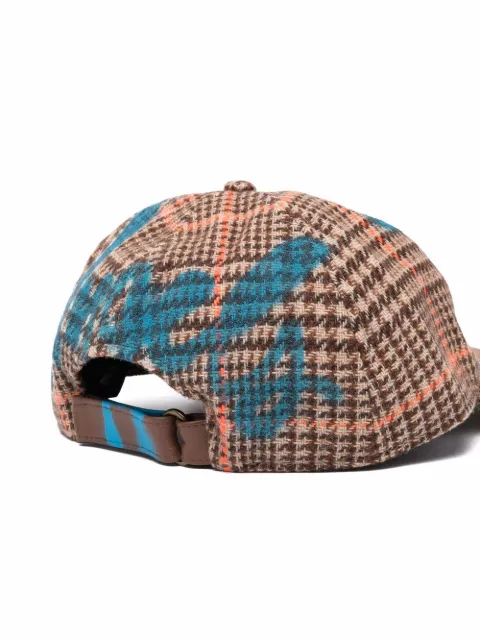 palm angels logo 印花千鸟格纹棒球帽