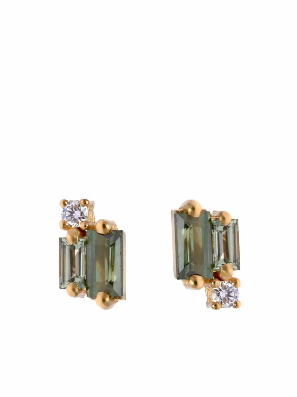 

Suzanne Kalan aretes en oro amarillo de 18kt con diamante y zafiro - Dorado