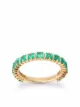Suzanne Kalan 18kt yellow gold emerald and diamond band ring