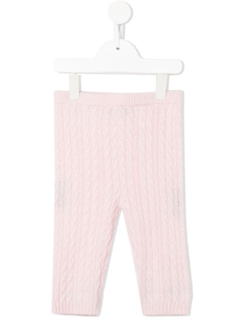 N.PEAL KIDS cable-knit leggings
