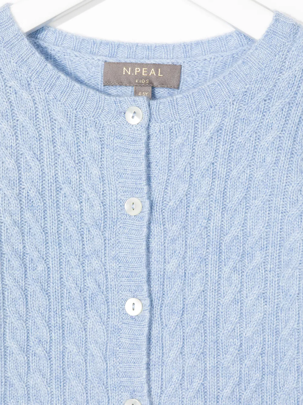  N.peal Kids Cardigan Mit Zopfmuster   Blau 