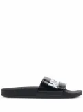 Moschino logo embossed slides - Black