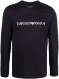 Emporio Armani logo-print longsleeved top - Blue
