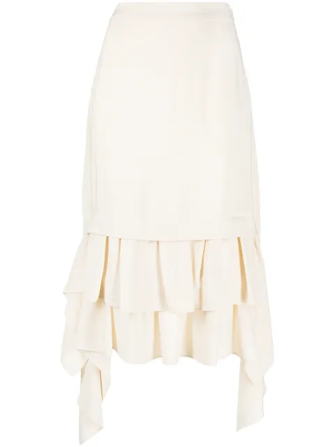 ruffled silk skirt