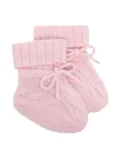 N.PEAL KIDS cable-knit booties - Pink