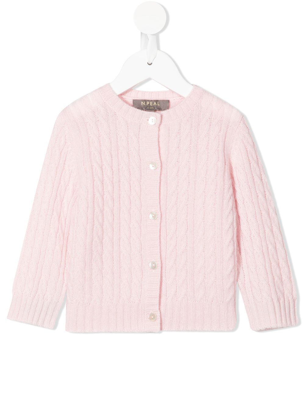 N.PEAL KIDS cable-knit cardigan - Pink