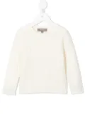 N.PEAL KIDS cable-knit sweater - White