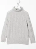 N.PEAL KIDS organic cashmere roll-neck jumper - Grey