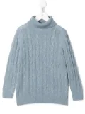 N.PEAL KIDS organic cashmere roll-neck jumper - Blue