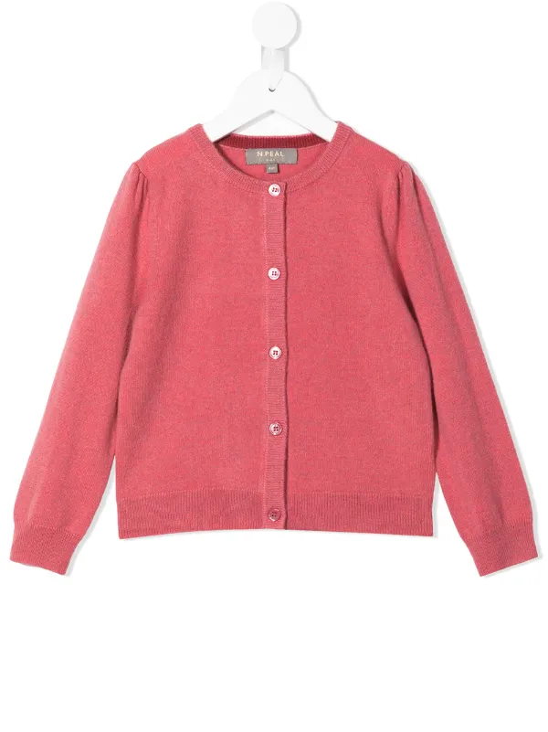 KIDS Organic Cashmere fine-knit Cardigan Red FARFETCH MY