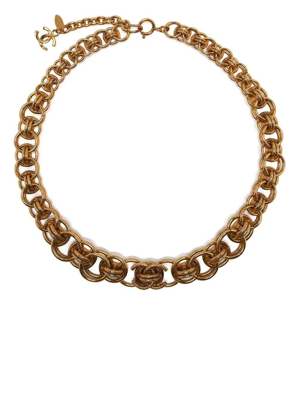 

Chanel Pre-Owned collar de cadena con logo CC 1990 - Dorado