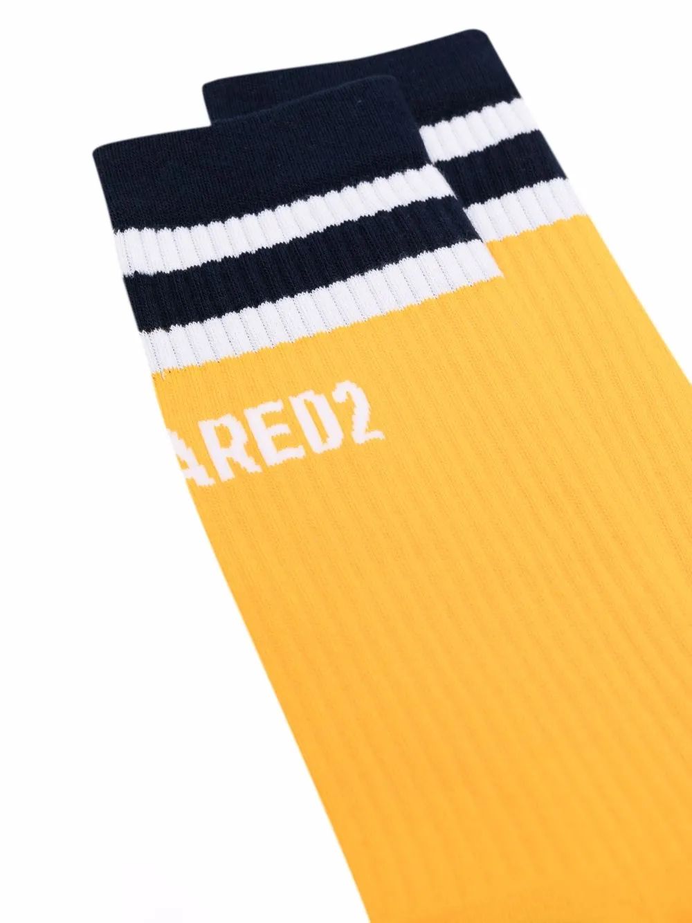 Shop Dsquared2 Colour-block Ribbed Socks In Yellow