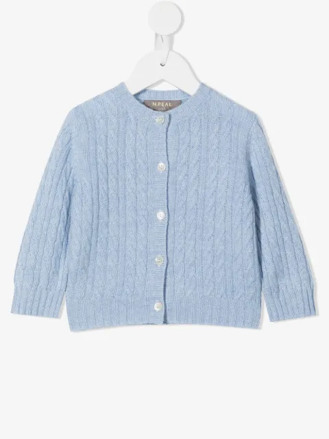 N.PEAL KIDS cardigan en maille torsadée