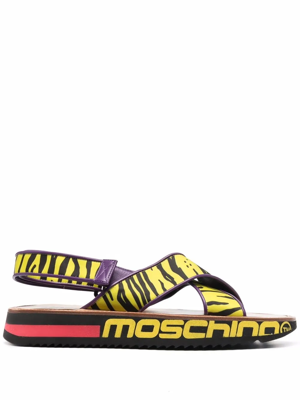 

Moschino sandalias con tigre estampado - Amarillo