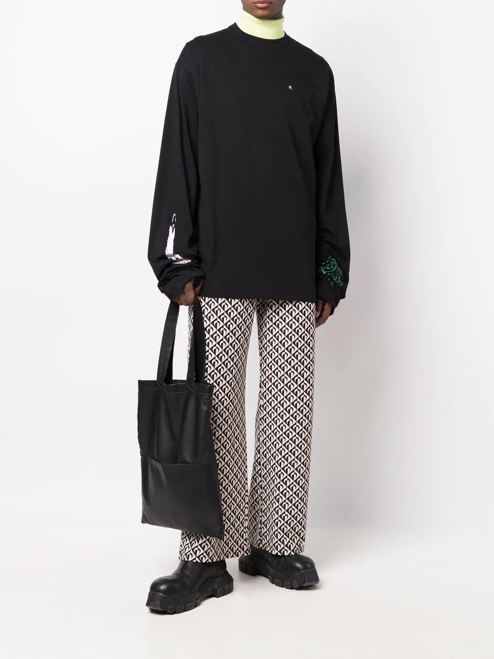 Raf Simons Sweater met print - Zwart