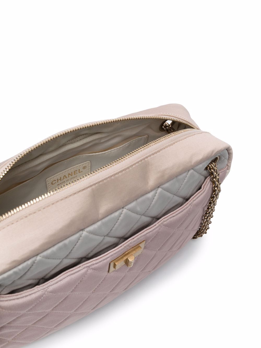 Chanel Pre-owned 2008 Diamond-Quilted Silk Shoulder Bag - Pink