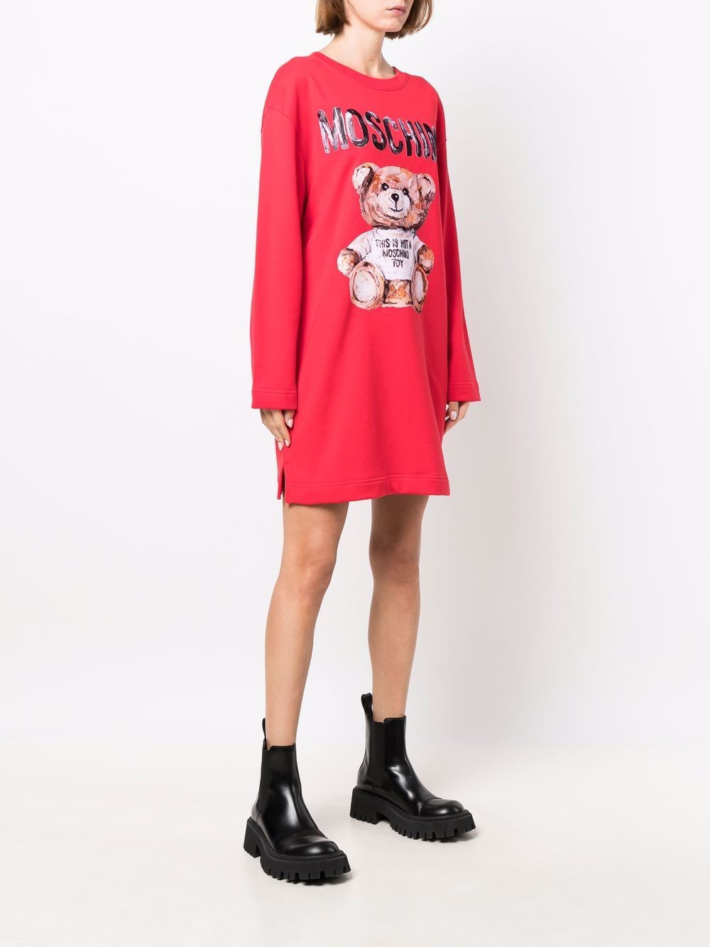 фото Moschino платье teddy bear с длинными рукавами