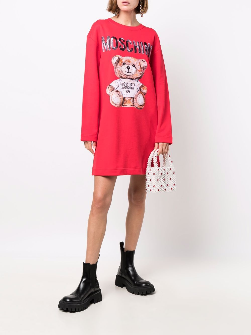 фото Moschino платье teddy bear с длинными рукавами