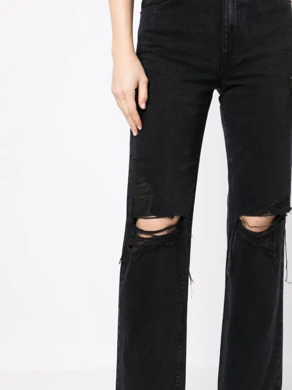 SLVRLAKE London ripped-detailed Jeans | Black | FARFETCH