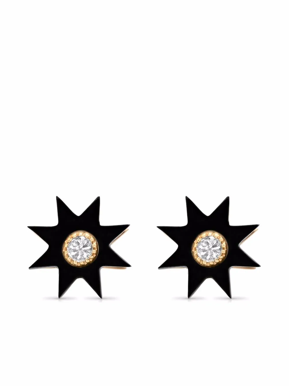 

Colette aretes con aplique de estrella en oro amarillo de 18kt con diamantes - Dorado