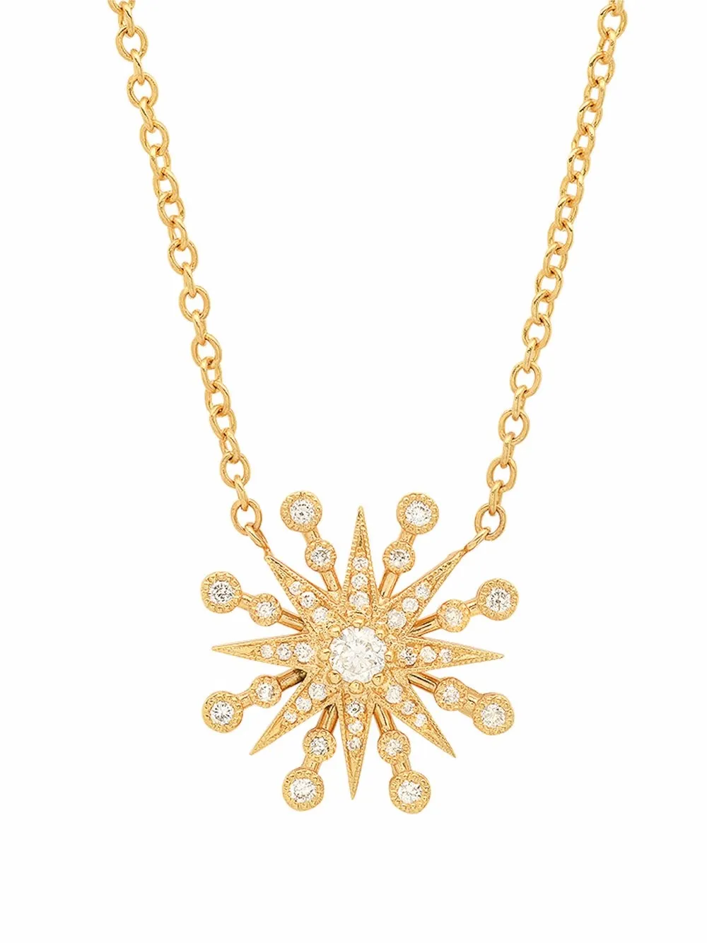 

Colette 18kt yellow gold Starburst diamond pendant necklace