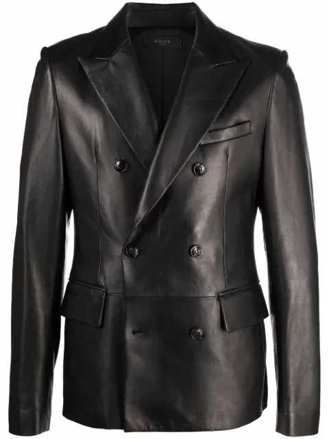 double breasted leather jacket mens