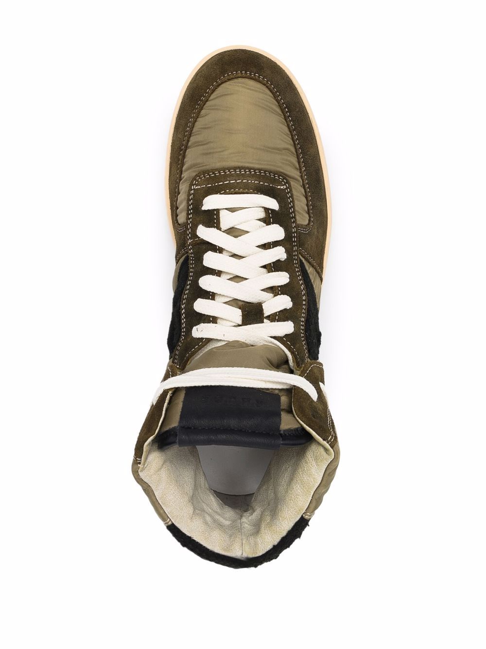 Shop Rhude Rhecess Panelled High-top Sneakers In Green