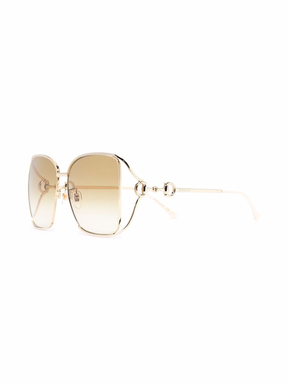 Gucci Eyewear Zonnebril met oversized montuur - Goud