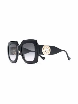 Gucci Eyewear インターロッキングG サングラス | ブラック | FARFETCH JP