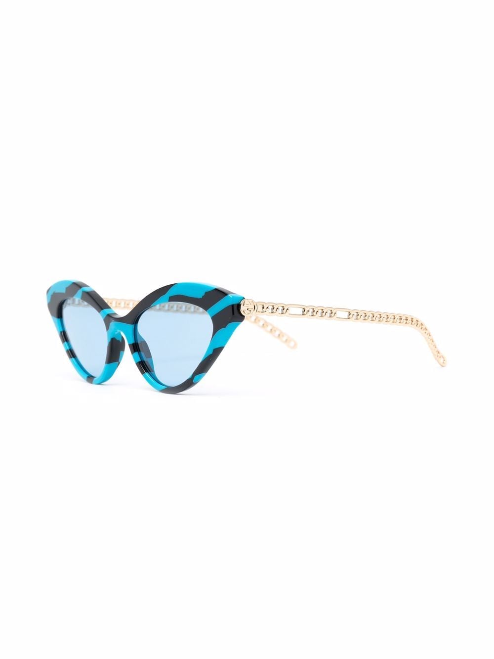 Shop Gucci Cat-eye Zebra Sunglasses In Blue